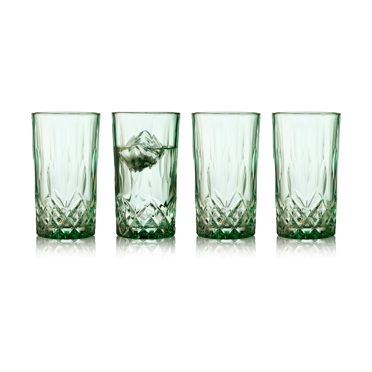 Lyngby Glas Sorrento highball glass 38 cl 4-pakning Green