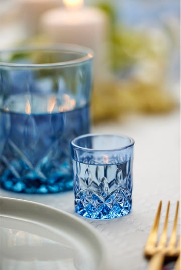 Sorrento shotglass 4 cl 4-pack - Blå - Lyngby Glas