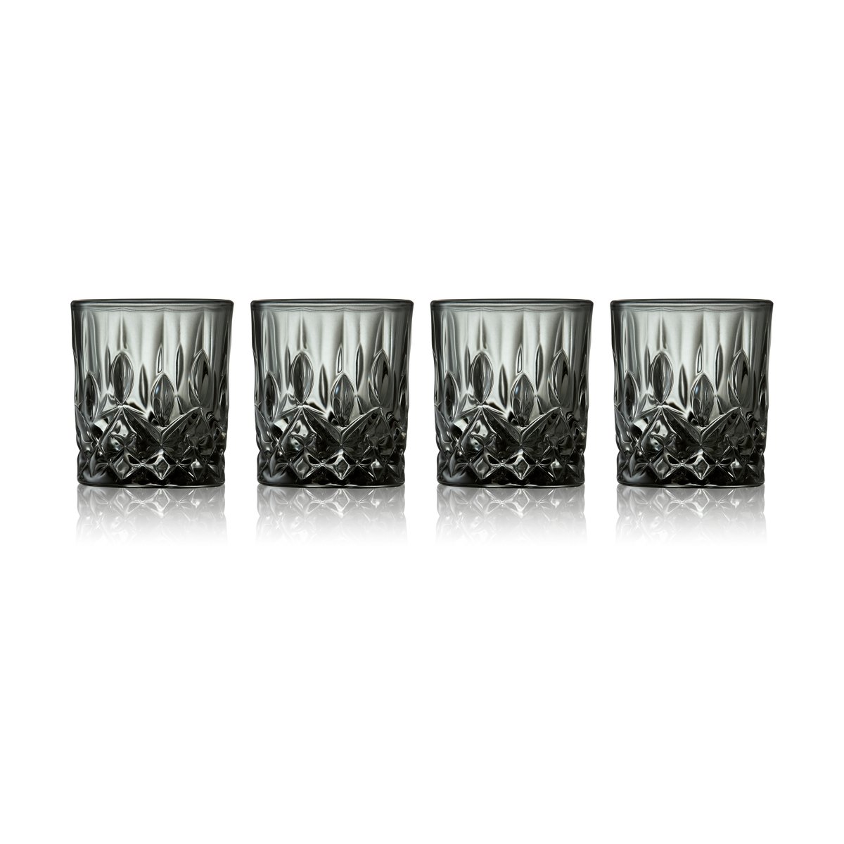 Lyngby Glas Sorrento shotglass 4 cl 4-pack Smoke