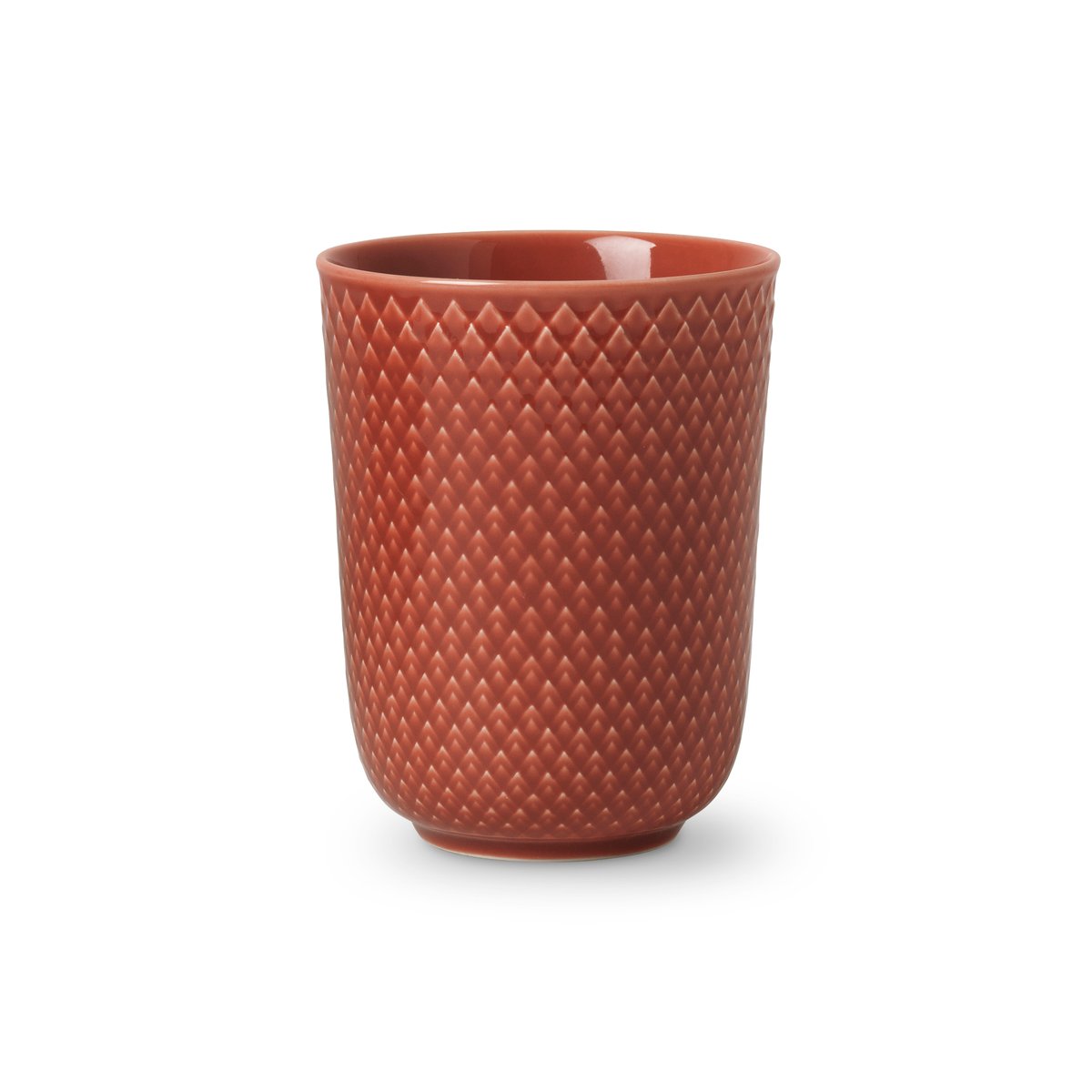 Lyngby Porcelæn Rhombe kopp uten hank 33 cl Terracotta