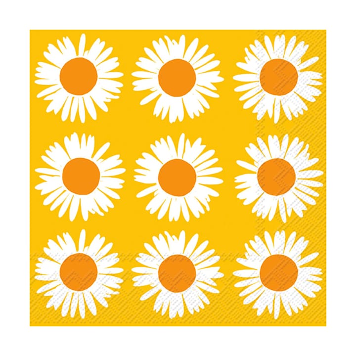 Auringonkukka servietter 33x33 cm 20-pk, Orange-yellow Marimekko