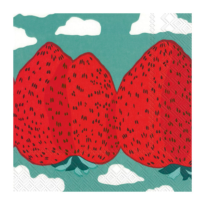 Marimekko Mansikkavuoret servietter 33 x 33 cm 20-pk Rød