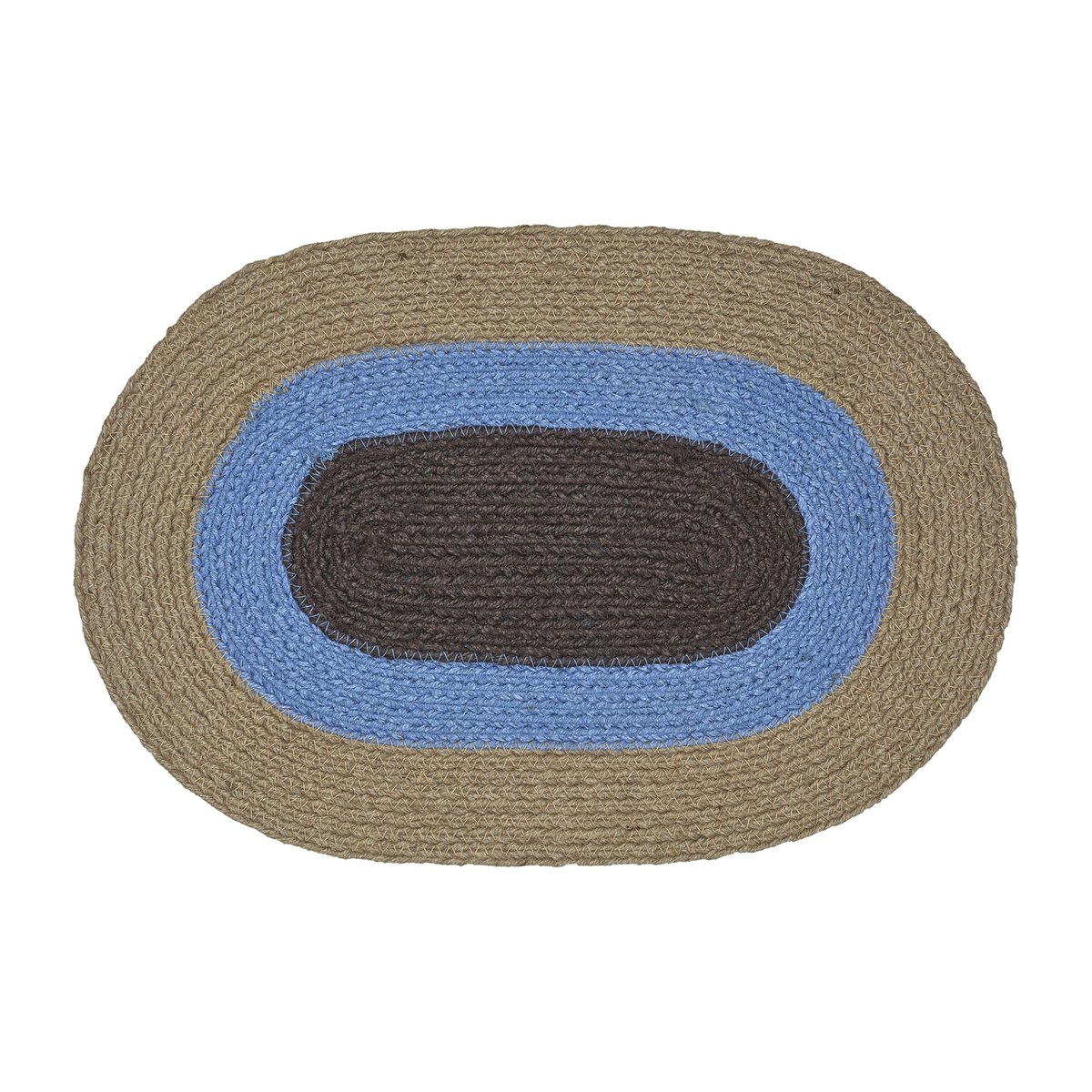 Marimekko Melooni spisebrikke oval jute Brun-blå