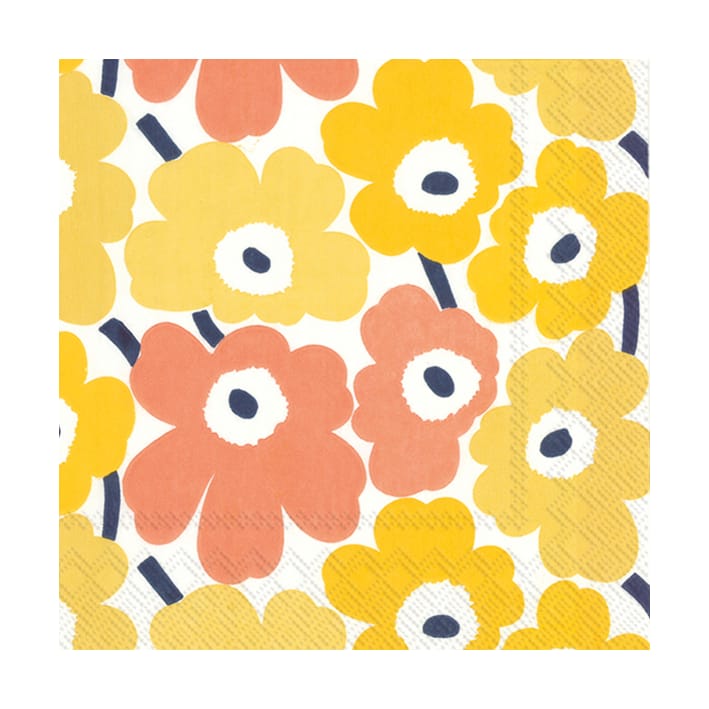 Mini Unikko servietter 20-pk - Yellow - Marimekko