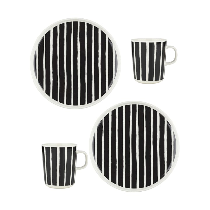 Oiva Piccolo frokostsett 4 deler, White-black Marimekko