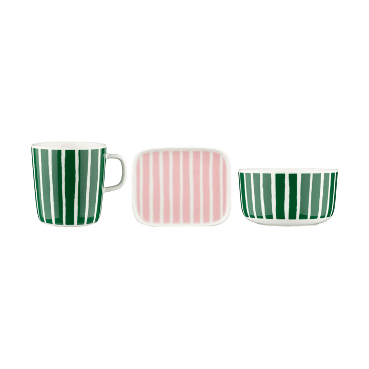 Piccolo frokostsett 3 deler - Green-pink - Marimekko