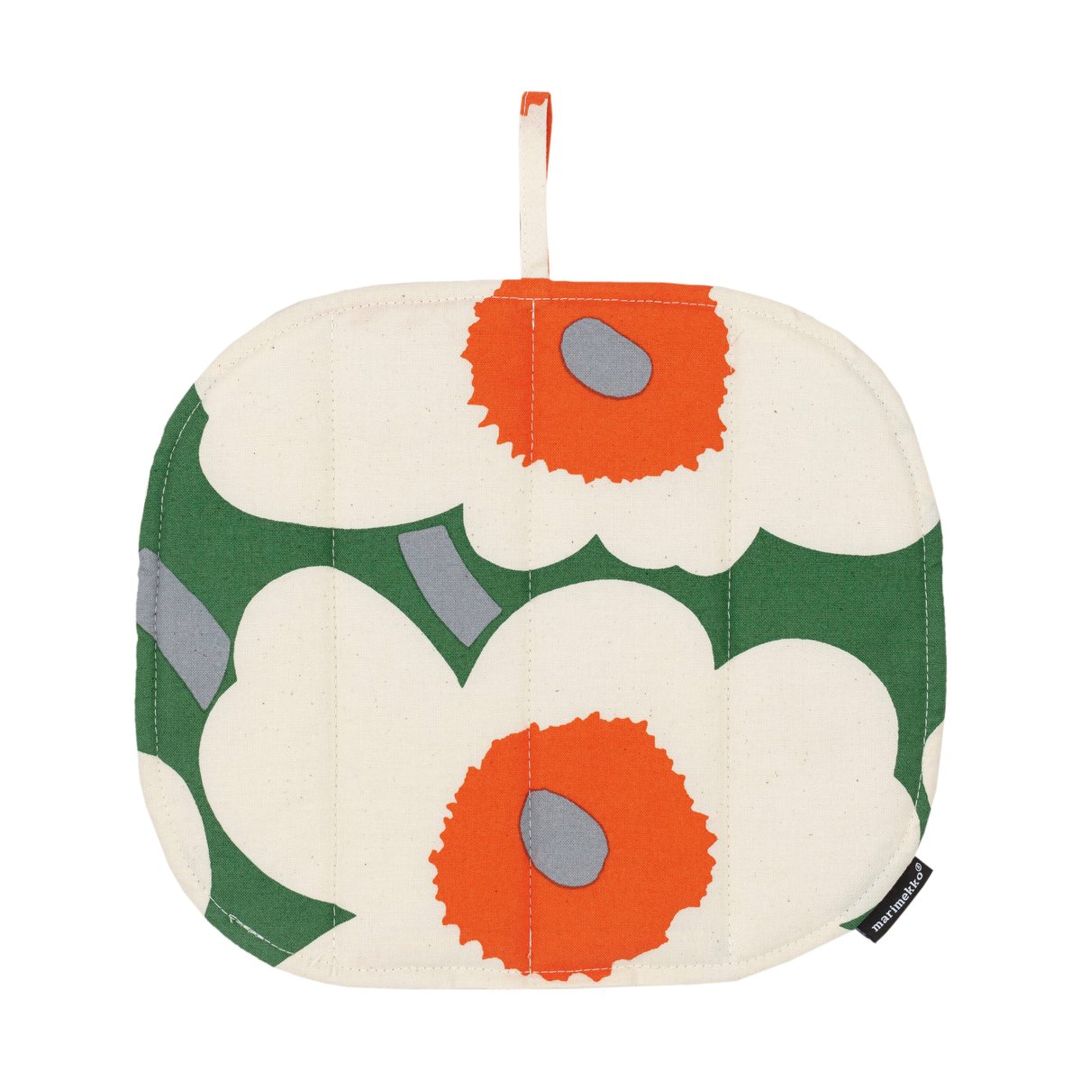 Marimekko Pieni Unikko gryteklut 21,5×21,5 cm Grønn-bomull-orange