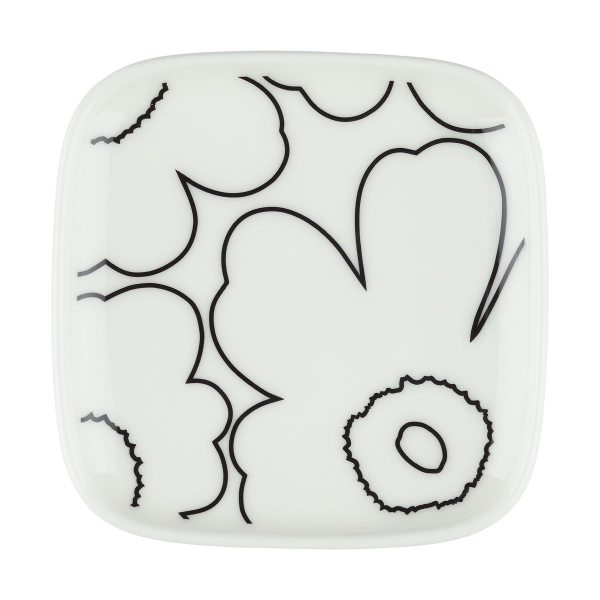 Marimekko Piirto Unikko asjett 10×10 cm White-black