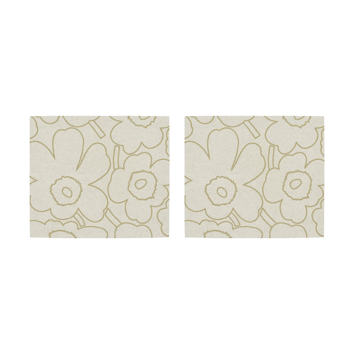 Marimekko Piirto Unikko bordbrikke 35×40 cm 2-pack Linen-gold