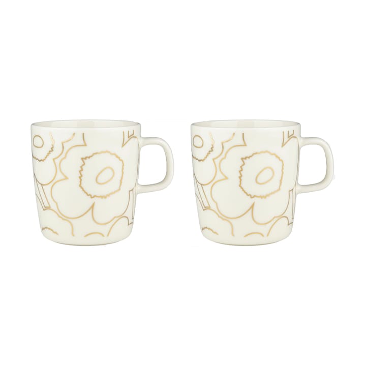 Piirto Unikko krus 4 dl 2-pakning - White-gold - Marimekko