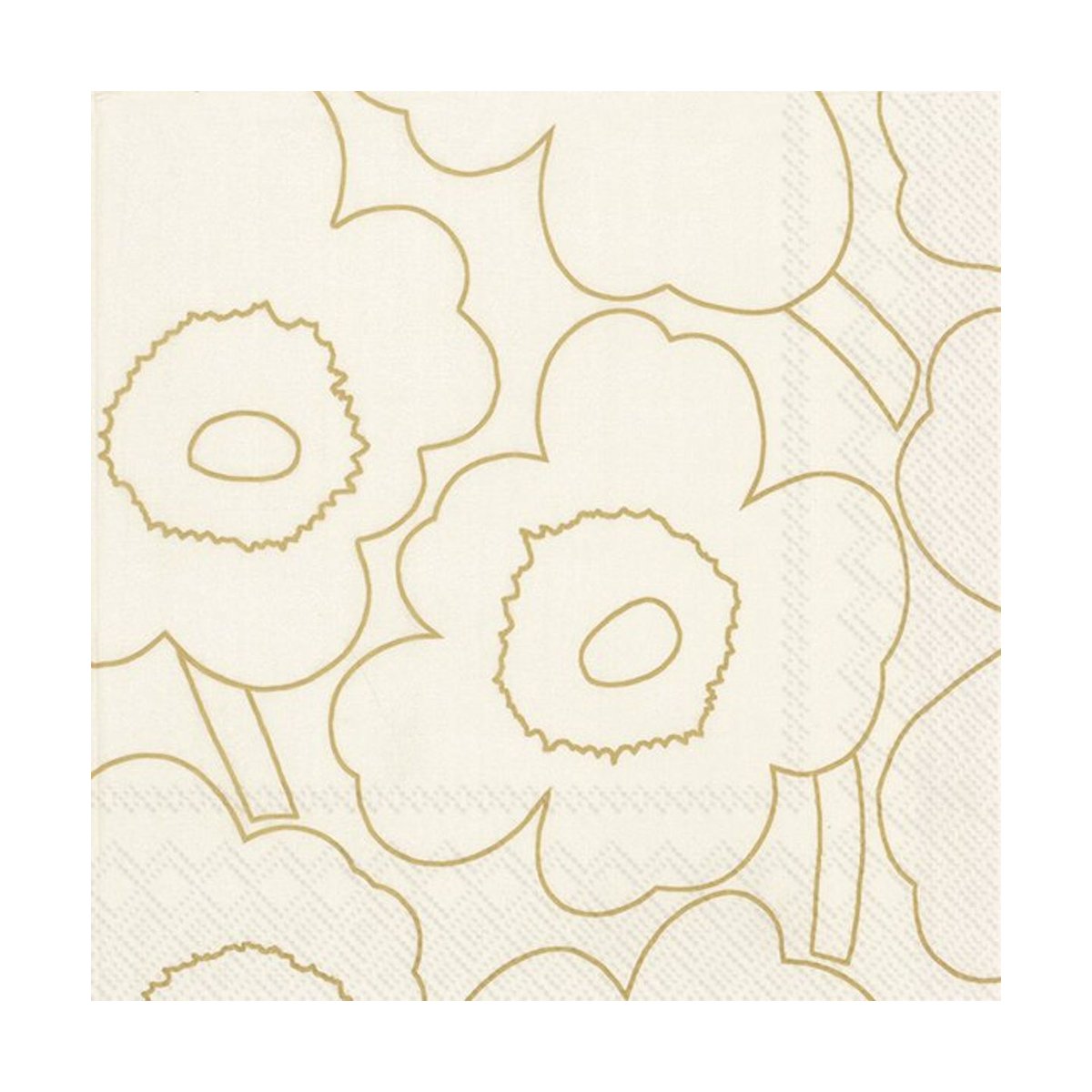 Marimekko Piirto Unikko servietter 33×33 cm 20-pk Gold