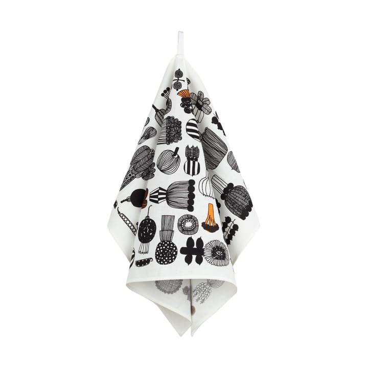 Puutarhurin parhaat kjøkkenhåndkle 47x70 cm - White-black-orange - Marimekko