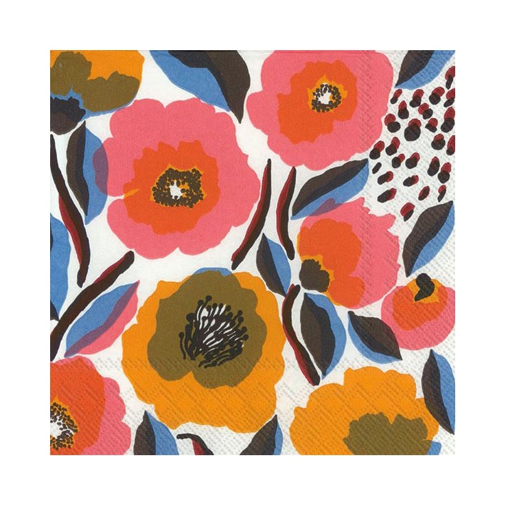 Marimekko Rosarium servietter 33×33 cm 20-pk Hvit