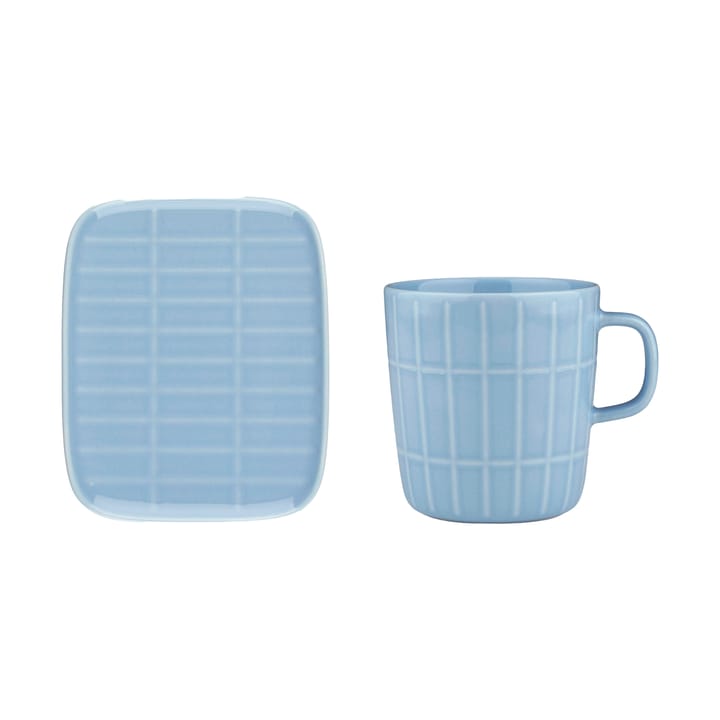 Tiiliskivi krus 40 cl + tallerken 12x15 cm, Light blue Marimekko