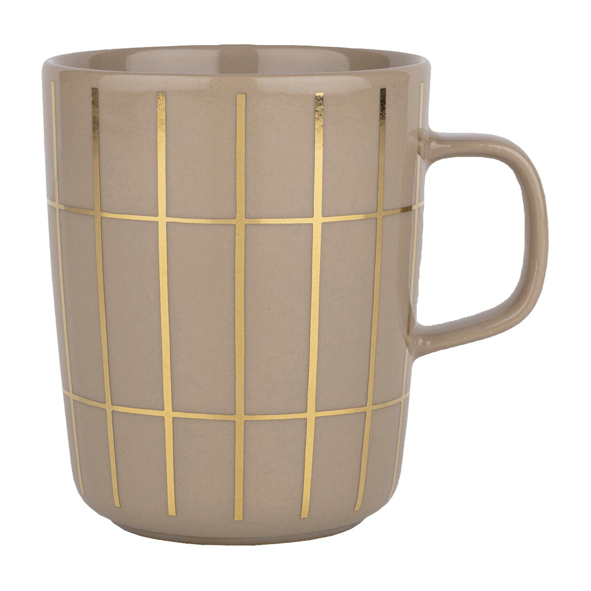 Marimekko Tiiliskivi metal kopp 25 cl Beige-gull