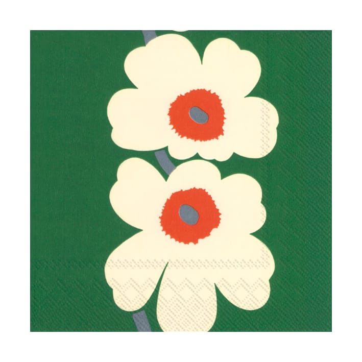 Unikko 60-årsjubileum serviett 33x33 cm 20-pack, Green Marimekko