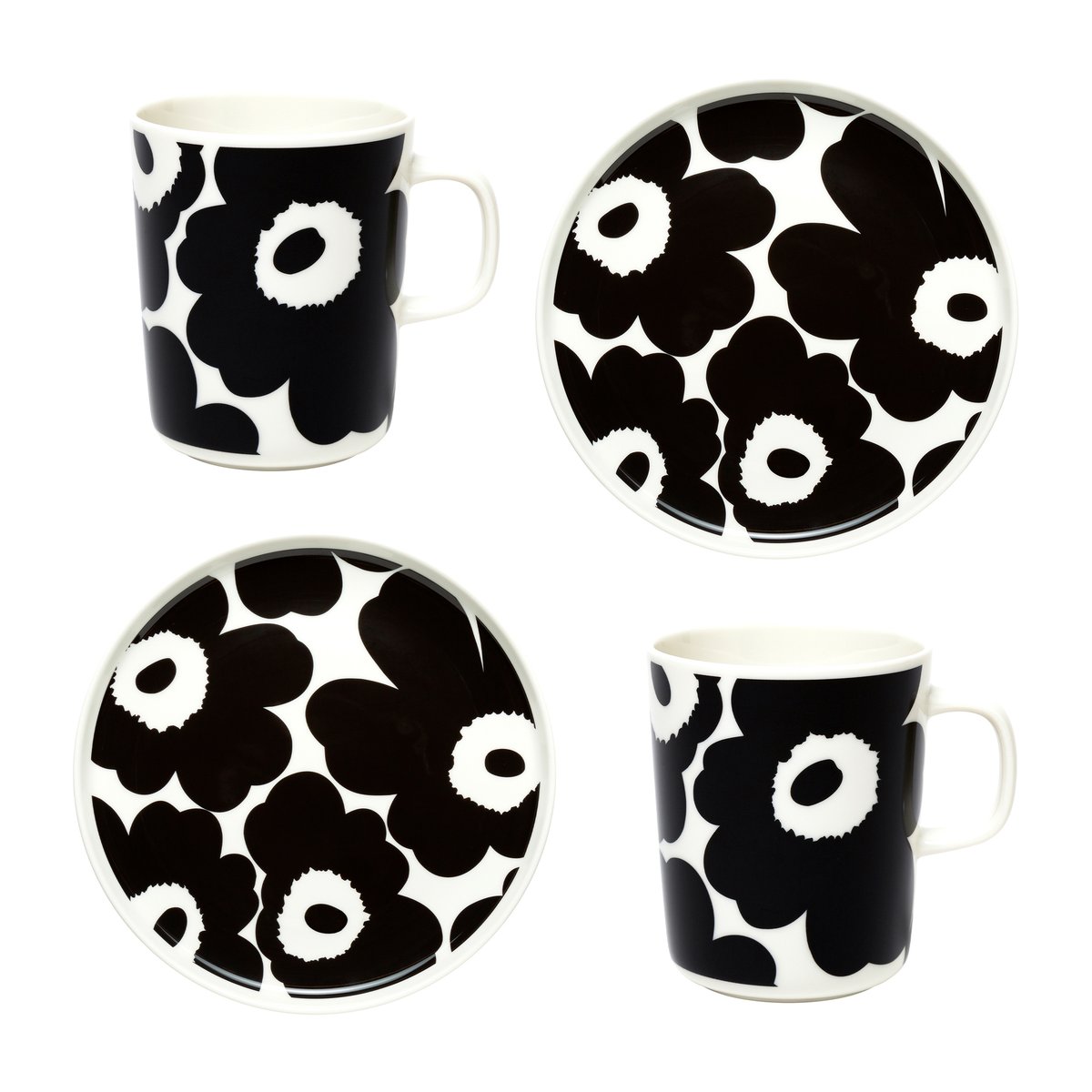 Marimekko Unikko frokostsett Hvit-svart