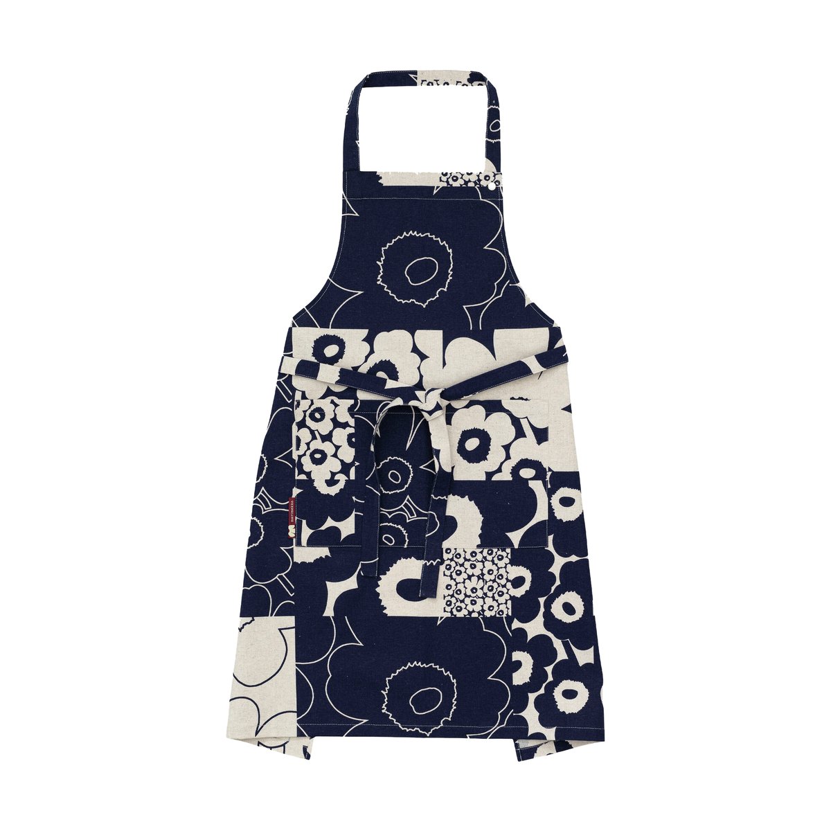 Marimekko Unikko Kollaasi forkle Lin-dark navy