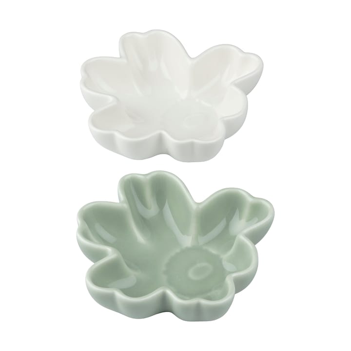 Unikko shape skål Ø11 cm 2 deler - White-light green - Marimekko