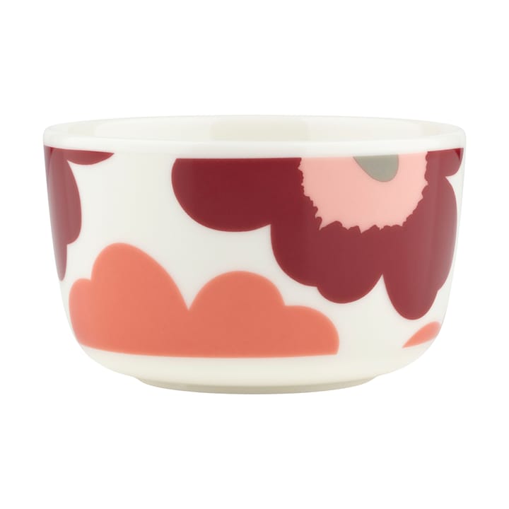 Unikko skål 2,5 dl - White-dark cherry-salmon red - Marimekko