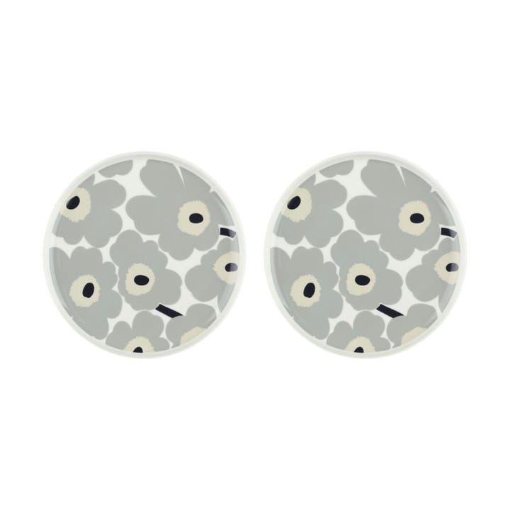 Unikko tallerken Ø25 cm 2-pack, White-light grey-sand-dark blue Marimekko