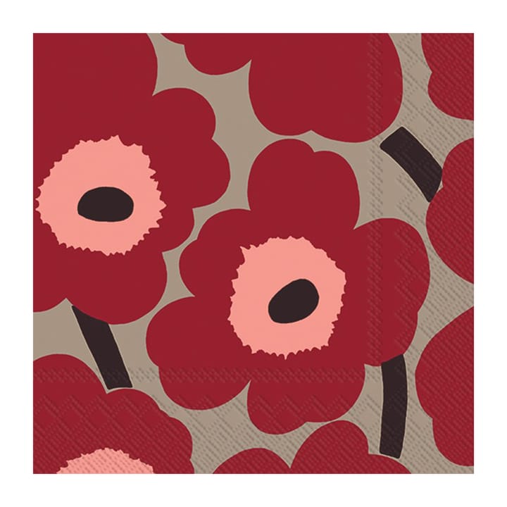 Unniko serviett 33x33 cm 20-pack - Red-linen - Marimekko