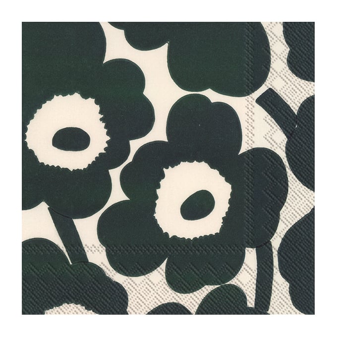 Marimekko Unniko serviett 33×33 cm 20-pakning Cream green