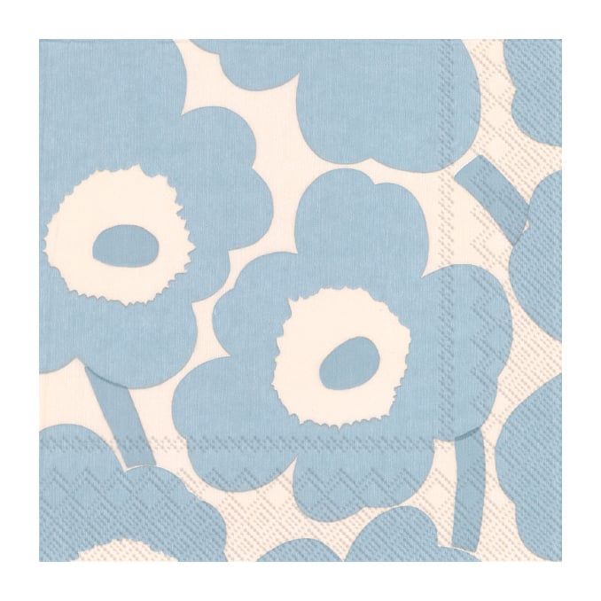 Marimekko Unniko serviett 33×33 cm 20-pakning Cream light blue