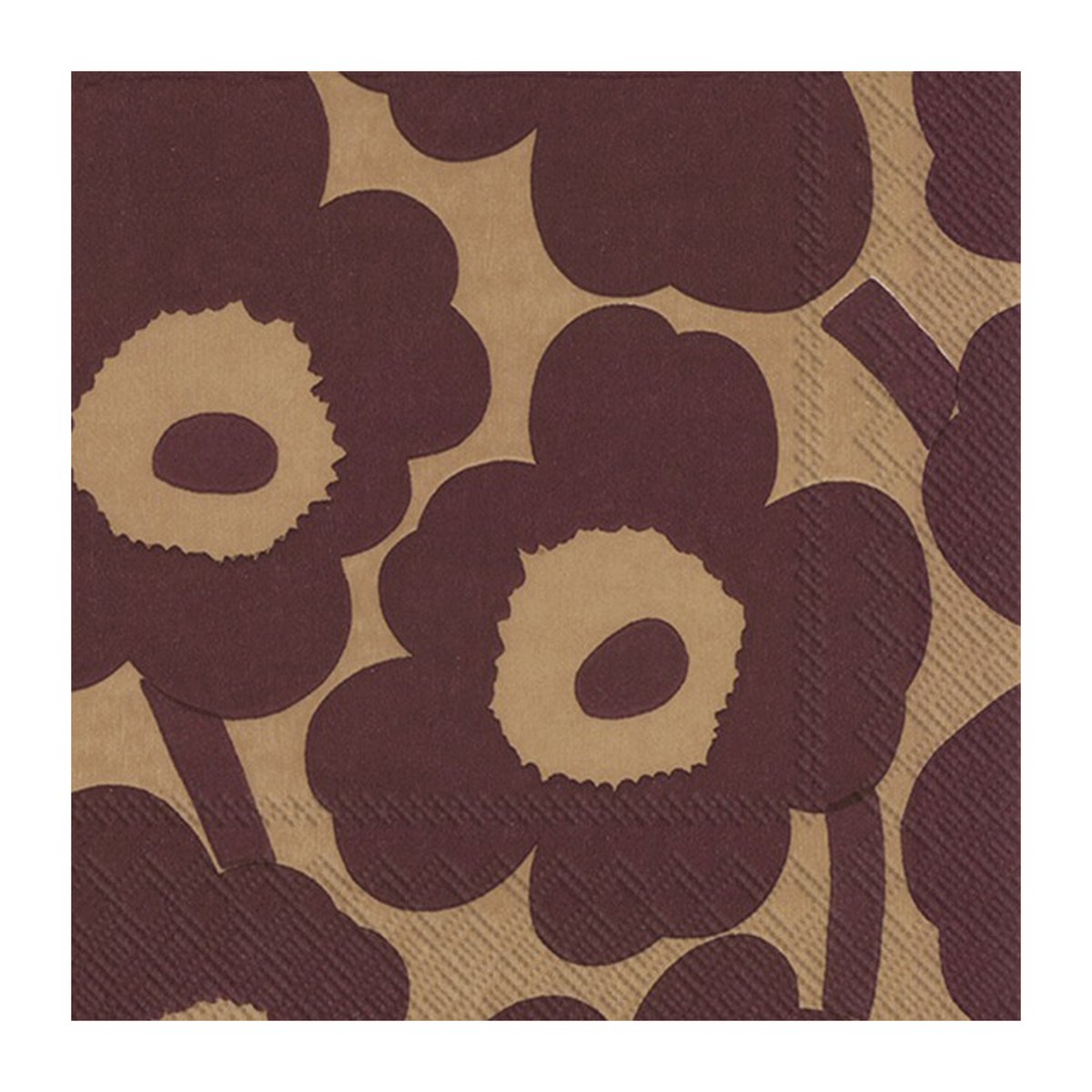 Marimekko Unniko serviett 33×33 cm 20-pakning Linen-bordeaux