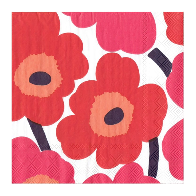 Marimekko Unniko serviett 33×33 cm 20-pakning Rød