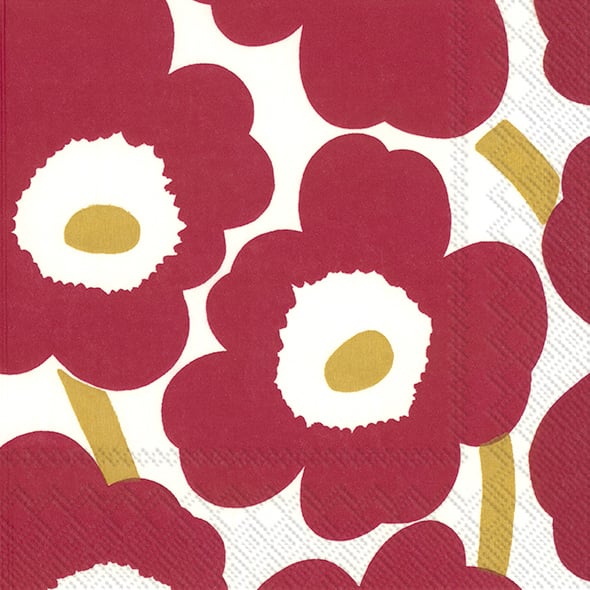 Marimekko Unniko serviett 33×33 cm 20-pakning Red-Gold