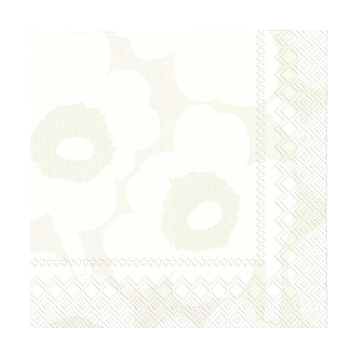 Marimekko Unniko serviett 33×33 cm 20-pakning White-grey