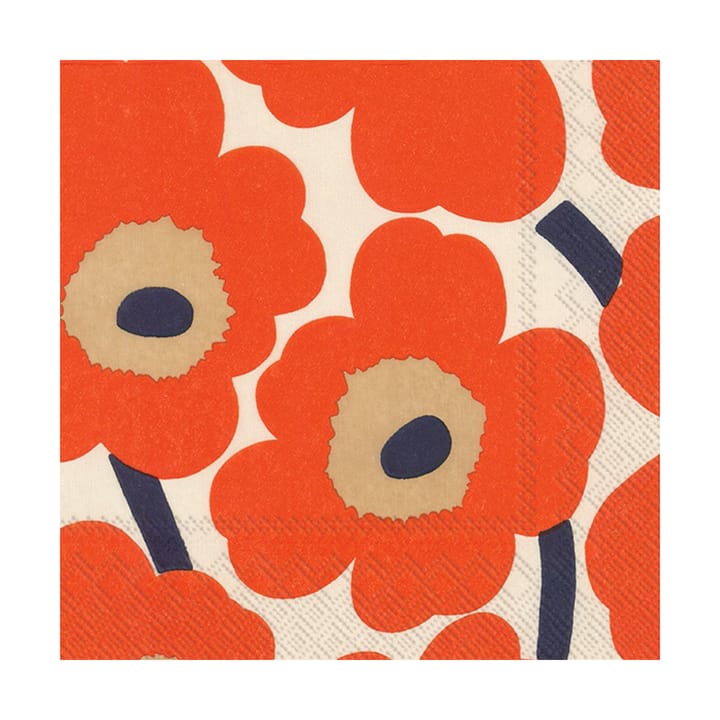 Unniko servietter 33x33 cm 20-pk - Cream-red - Marimekko