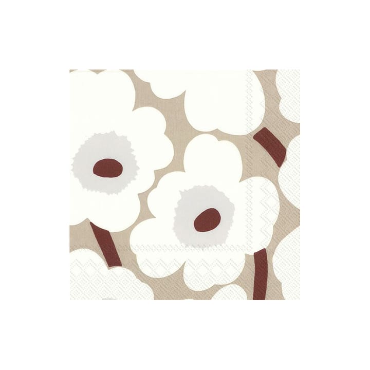 Unniko servietter 33x33 cm 20-pk - Hvit-lin - Marimekko