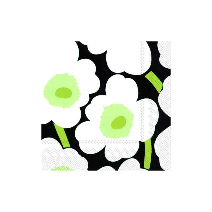 Unniko servietter 33x33 cm 20-pk - Hvit-svart - Marimekko