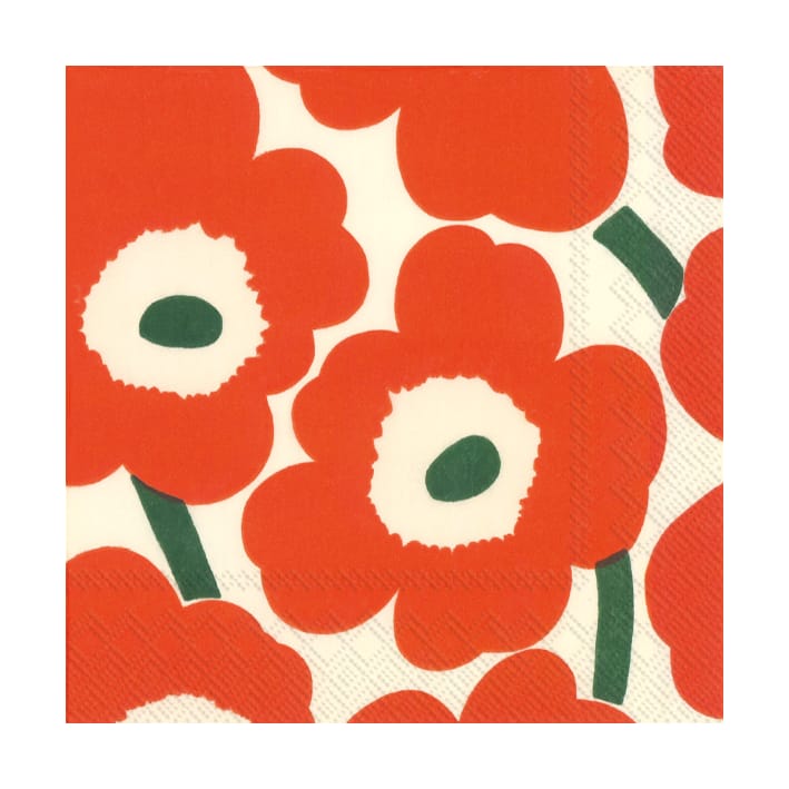 Unniko servietter 33x33 cm 20-pk - Orange/Green - Marimekko