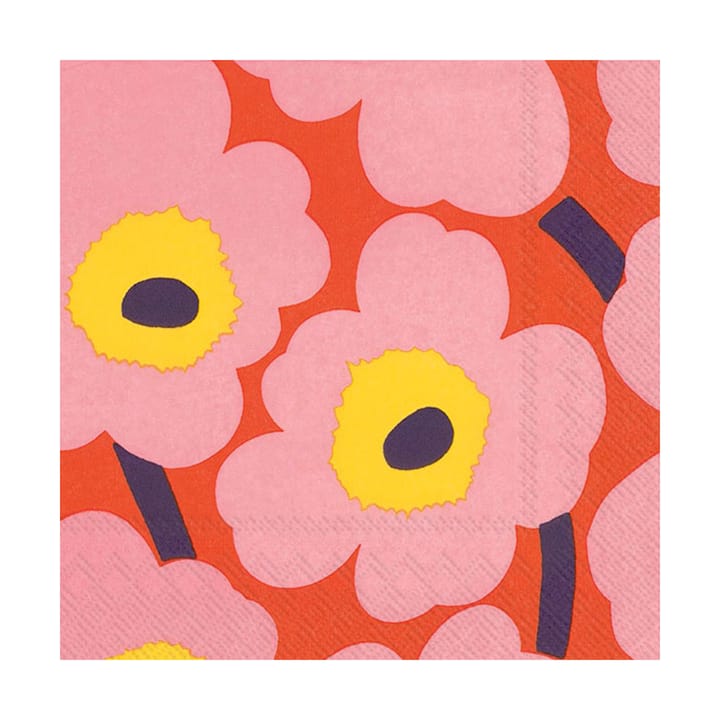 Unniko servietter 33x33 cm 20-pk, Rose-orange Marimekko