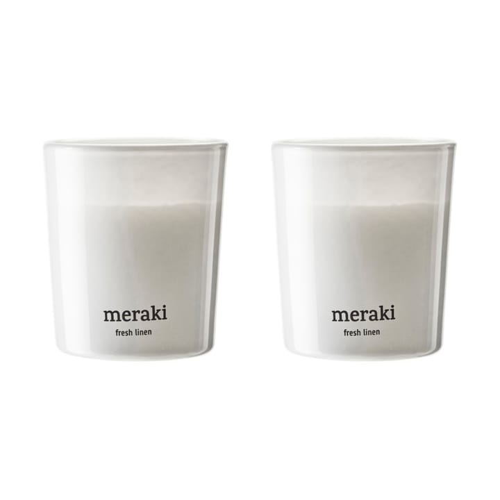 Meraki duftlys 12 timer 2-pk - Fresh Linen - Meraki