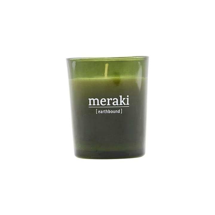 Meraki duftlys grønt glass 12 timer, Earthbound Meraki