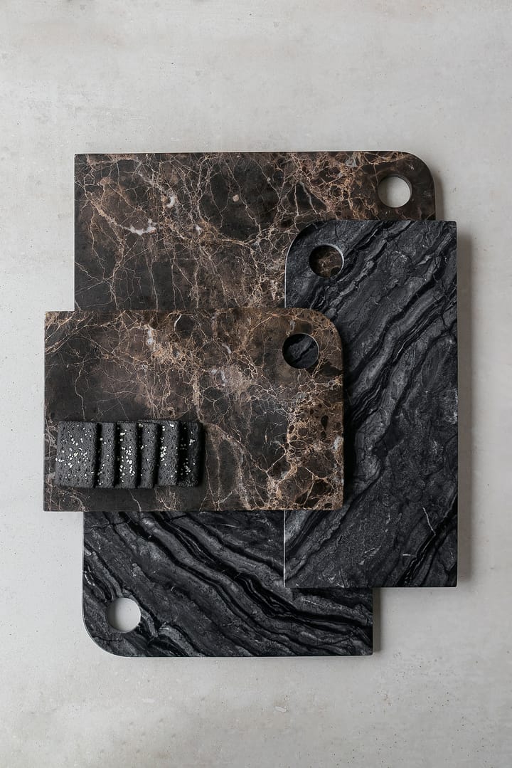 Marble serveringsbrett medium 20x30 cm, Black-grey Mette Ditmer