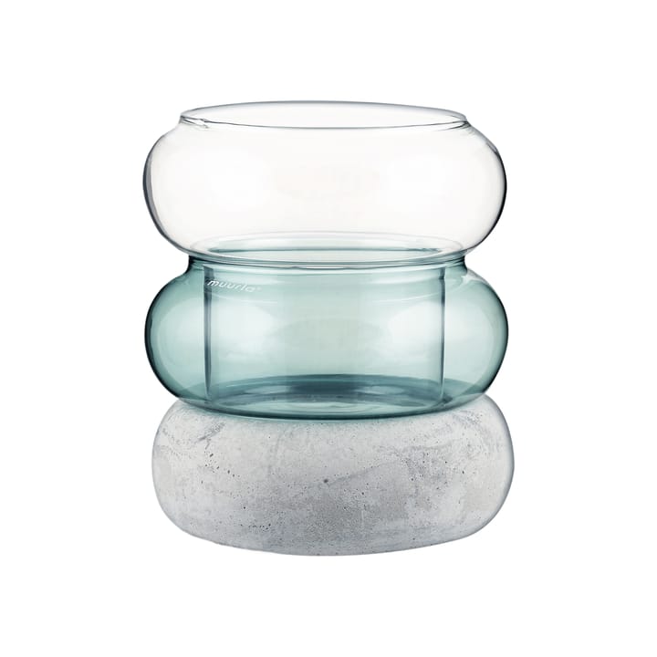 Bagel vase/lyslykt 12 cm, Lake blue Muurla