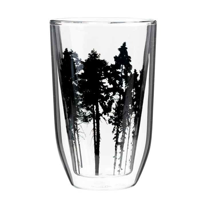 Nordic The Forest hot drinks glass 30 cl, Klar-svart Muurla