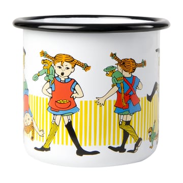 Pippi longstocking emaljekopp 3,7 dl - White  - Muurla