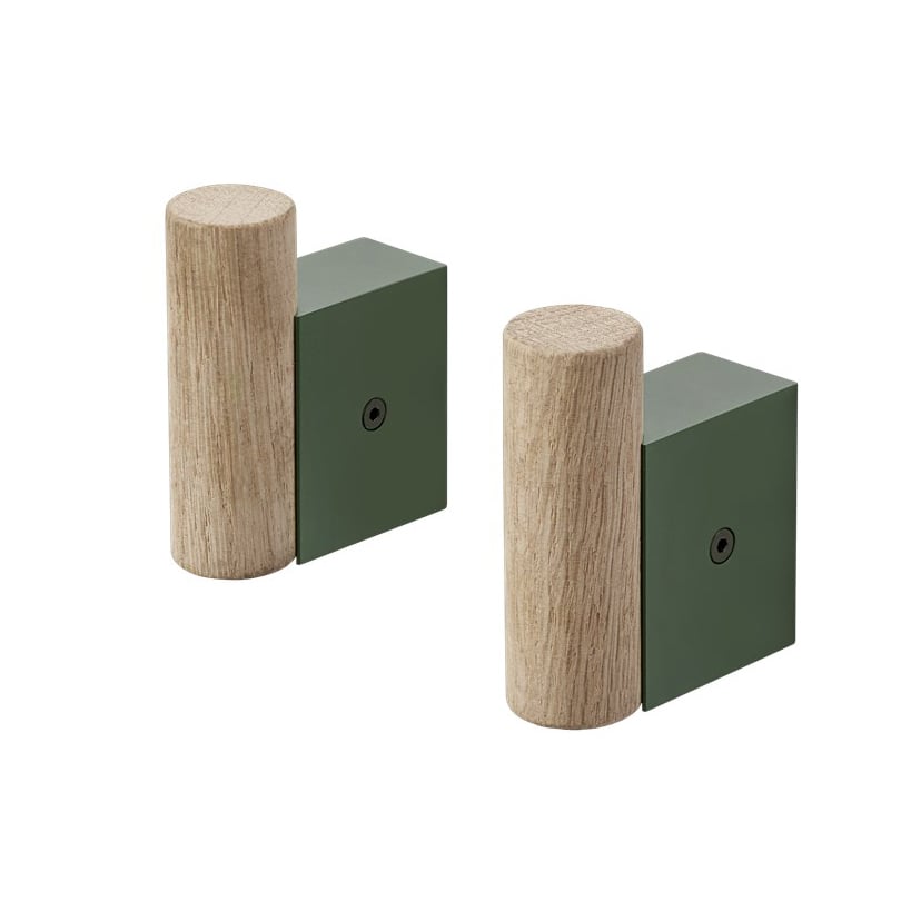 Muuto Attach knagg 2-stk. Oak-dark green