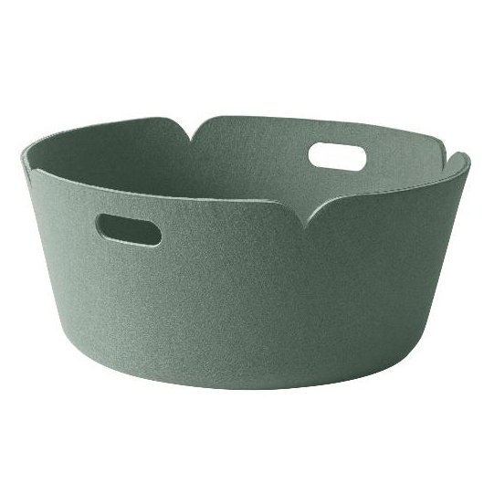 Muuto Restore oppbevaringskurv rund Dusty green (blekgrønn)