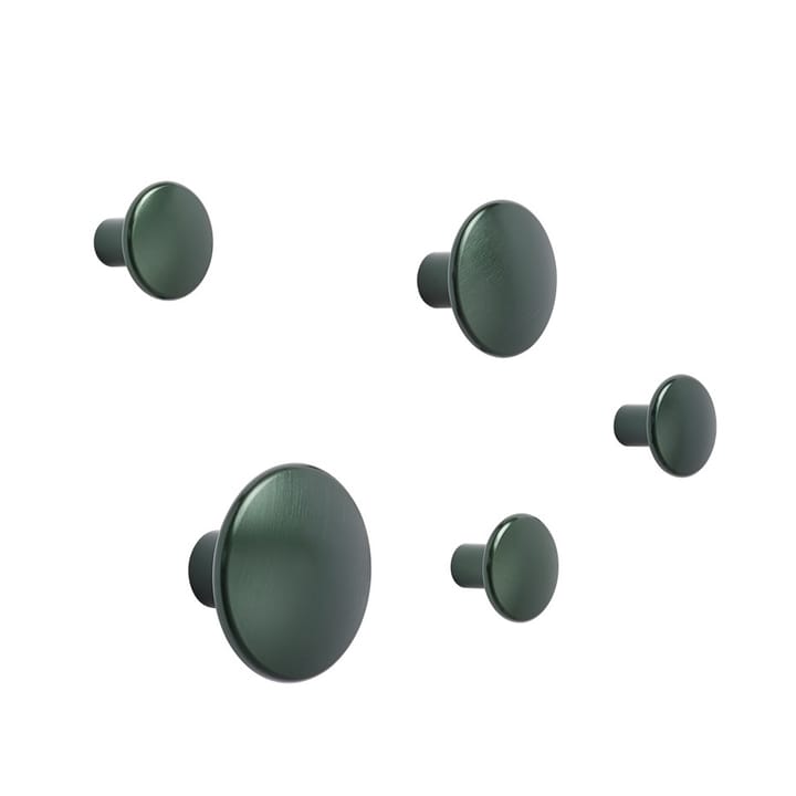 The Dots knagg metall 5-pakk, Dark green Muuto