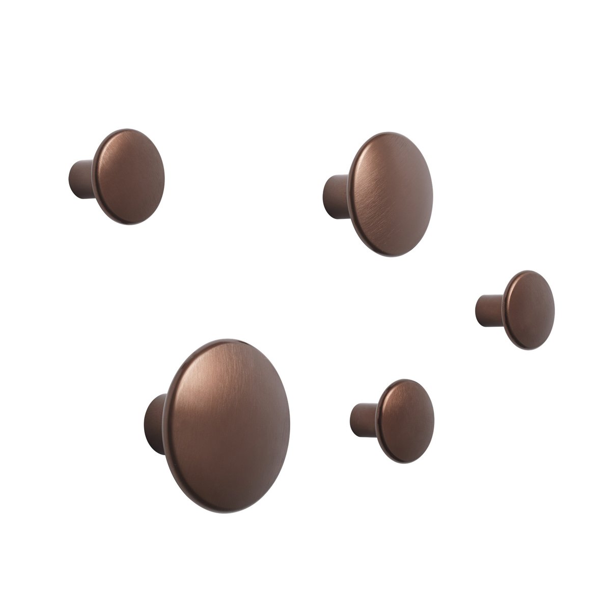 Muuto The Dots knagg metall 5-pakk Umber