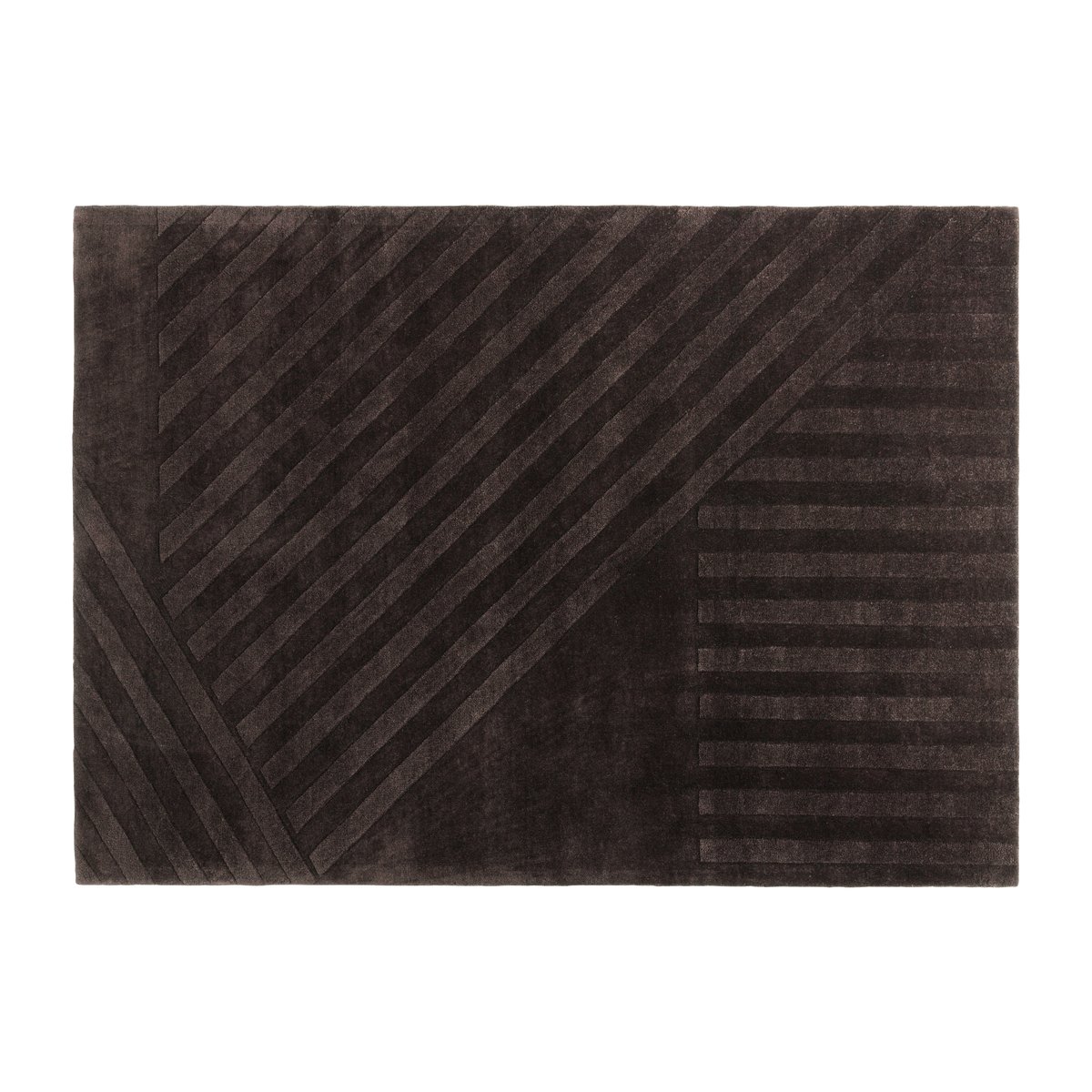 NJRD Levels ullteppe stripes brun 170 x 240 cm