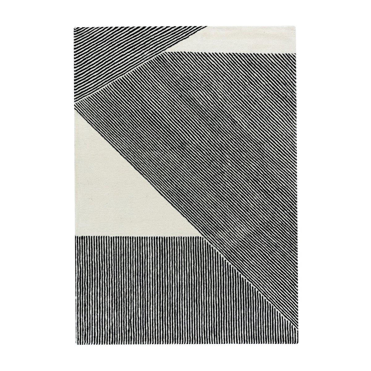 NJRD Stripes ullteppe naturhvit 170×240 cm