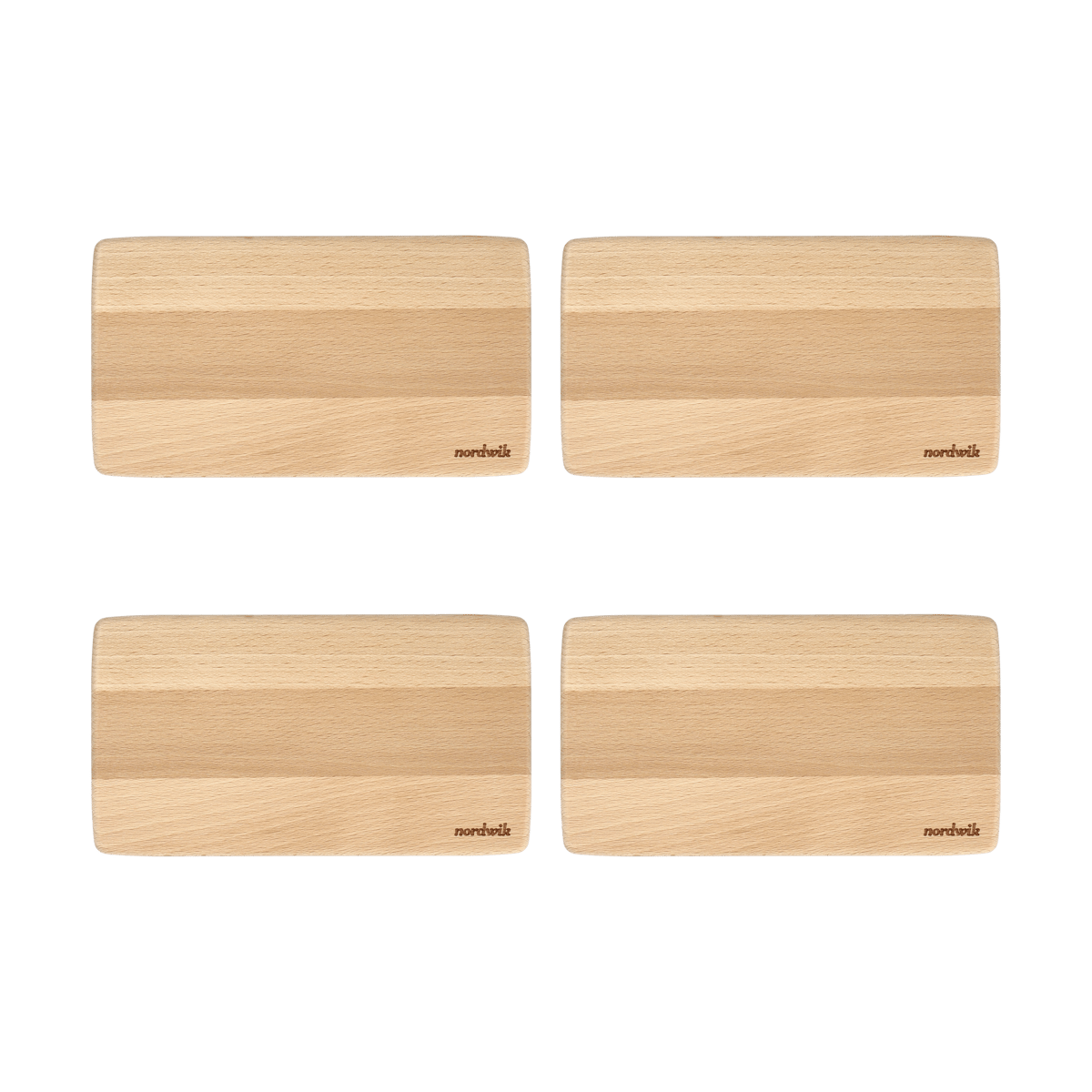 Nordwik Nordwik smørbrødbrikke bøk 4-pk 20x11x0,8cm